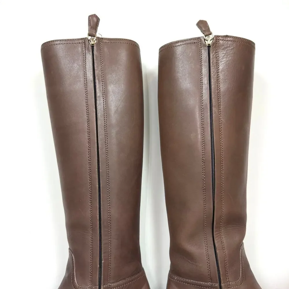Tory Burch Fulton 55MM Boots Silky Leather in Topo Brown